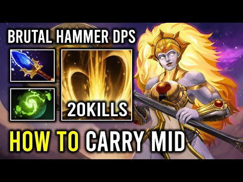 How to Carry Mid Dawnbreaker Against Lina with 100% Full Aghanim Refresher Dota 2