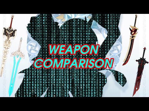 GI - C1 Eula weapon comparison (R5 Serpent Spine/R1 Skyward Pride/ R1 Redhorn Stonethresher/ R1 WGS)
