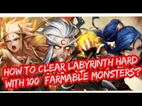 Summoners war: transcedence scroll mission/ how to clear labyrinth hard farmable monster /no humo