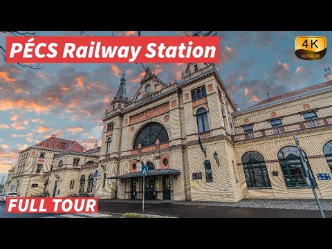 【4K】PÉCS Railway Station - Full Tour - With Captions [CC]