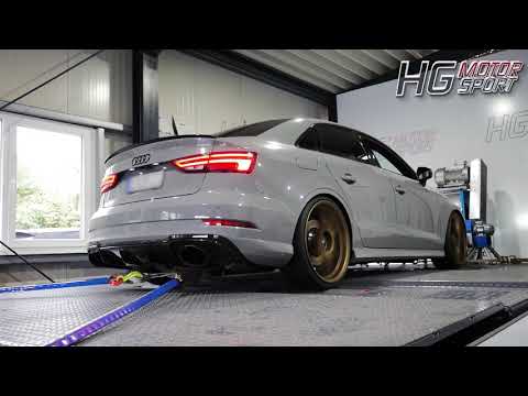 3.5 "inch EGO-X VALVED EXHAUST SYSTEM on AUDI RS3 8V 400hp on MAHA MSR 500 DYNO