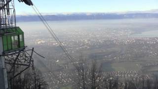 preview picture of video 'Cable Car Ride up Mont Salève, France & Views Over Geneva, Switzerland - 7th January, 2015'