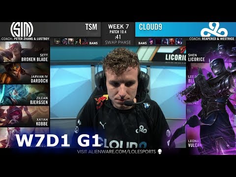TSM vs Cloud 9 | Week 7 Day 1 S10 LCS Spring 2020 | TSM vs C9 W7D1