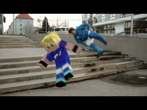MINECRAFT IN REAL LIFE Animation - INCEPTION (PARKOUR/FIGHT) - FrediSaalAnimations