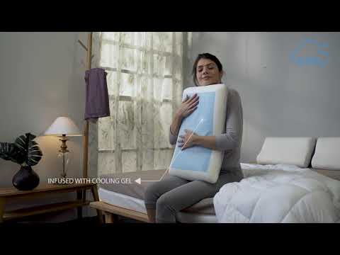 Rayon soho gel memory foam foam pillow, 60x40x10.5 cm, blue,...