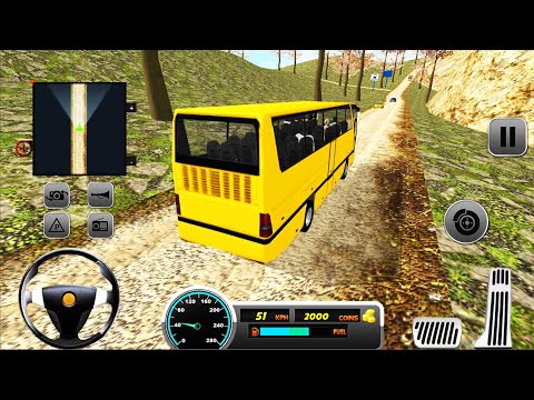 Uphill Offroad Bus Driver 2020 - Yellow Bus Mountain Road Driving Android Gameplay
