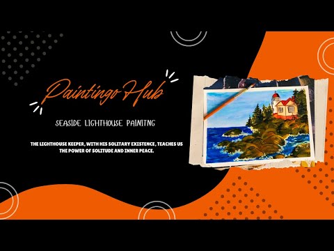 Seaside Lighthouse Painting | Step-by-Step Tutorial| Acrylic Painting✨🏮