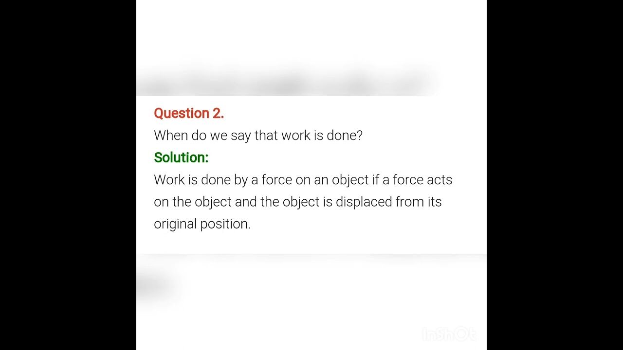 Class 9 CBSE | Work and Energy | Solutions