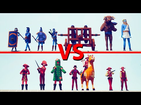 ANCIENT Team vs WILD WEST Team - Totally Accurate Battle Simulator TABS