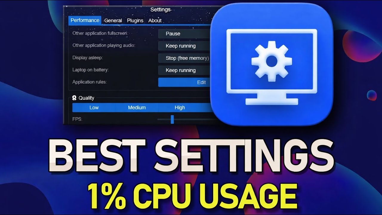 Best Wallpaper Engine Settings | 1% CPU Usage