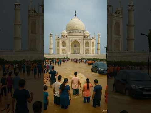 Taj Mahal Under Danger, Tourists Trapped 😭😭🙏🙏💔 #shorts #tajmahal #viralvideo #flood