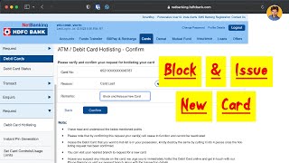 Block Hdfc Card Online & Re-Issue Lost/Damaged Card | HDFC Bank Applying Process💥
