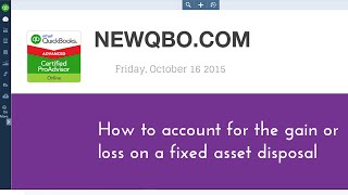 QuickBooks Online Fixed Asset Sale: How to account for the gain or loss on a fixed asset sale