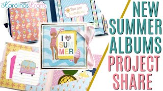 Summer Mini Albums Project Share using Hello Sunshine Paper, Two Mini Albums Different Colored Bases