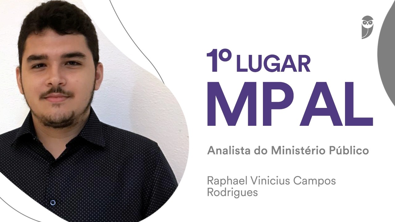 MP AL: Raphael Rodrigues, aprovado em 1º lugar para Analista - Estatística