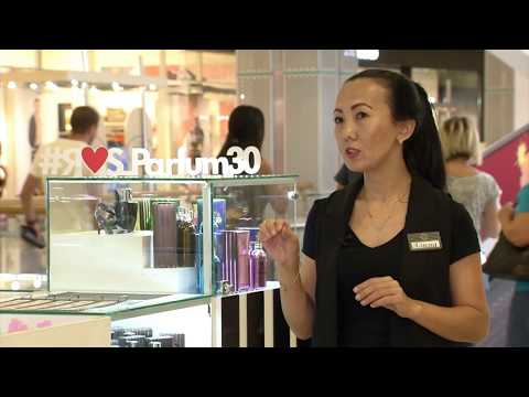 S Parfum a TV video clip speaking about the perfume factory