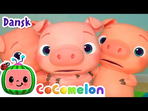 Tre grise små | Three Little Pigs | klassiske børnerim | CoComelon Dansk