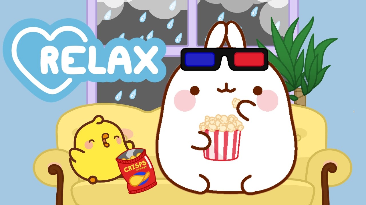 Cozy Movie Night at Home 🍿✨ Molang’s Perfect Evening