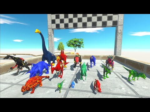 INFINITY SPEED CHAMPIONS RACE DINOSAURS SUPERHERO MARVEL&DC | Animal Revolt Battle Simulator
