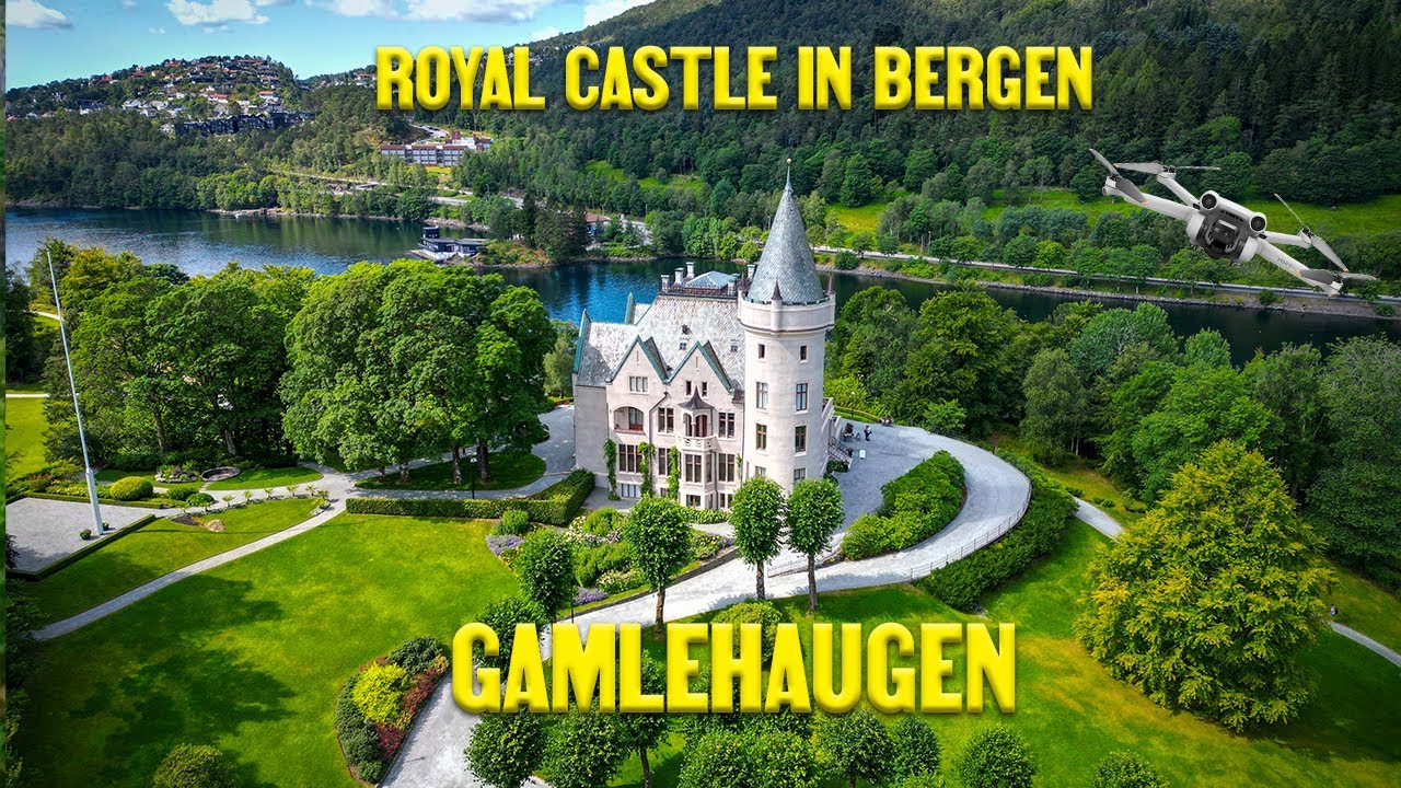 Behold the captivating aerial vistas of Gamlehaugen.