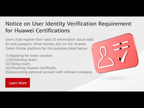 Huawei Account User Identity Verification for Huawei Certification Exams