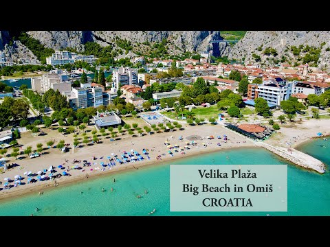 Velika Plaža (Big Beach), Omiš, Croatia - drone view (4K)