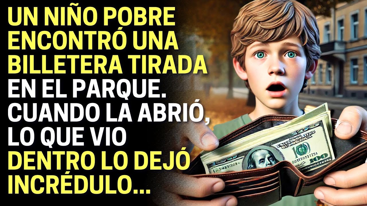 Un niño pobre encontró una billetera tirada en el parque. Cuando la abrió, lo que vio dentro lo dejó