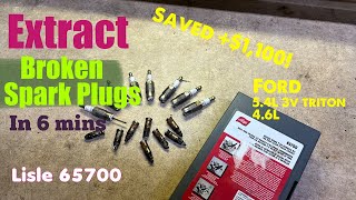 Tutorial Lisle 65700 5.4L 4.6L 3V Triton Ford Broken Spark Plug Removal EVERY DETAIL Lisle 65600