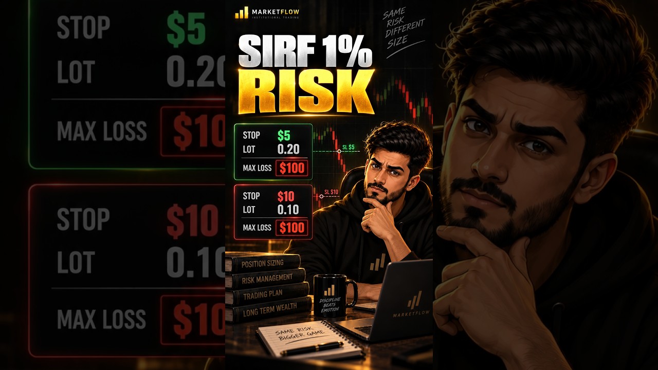 1% Risk Rule: Decide the Loss First, Then the Lot Size 🛡️ #shorts ForexHindi #VSA #MarketFlow