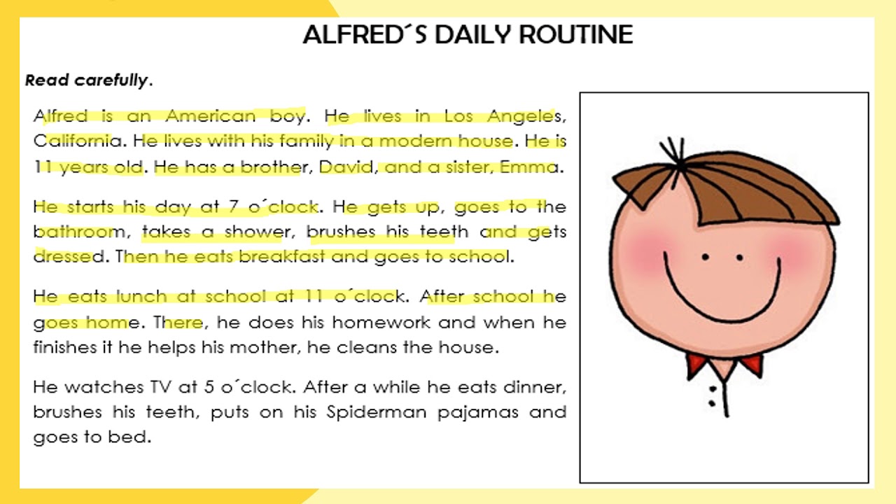 READING COMPREHENSION - DAILY ROUTINES - LIVEWORKSHEET