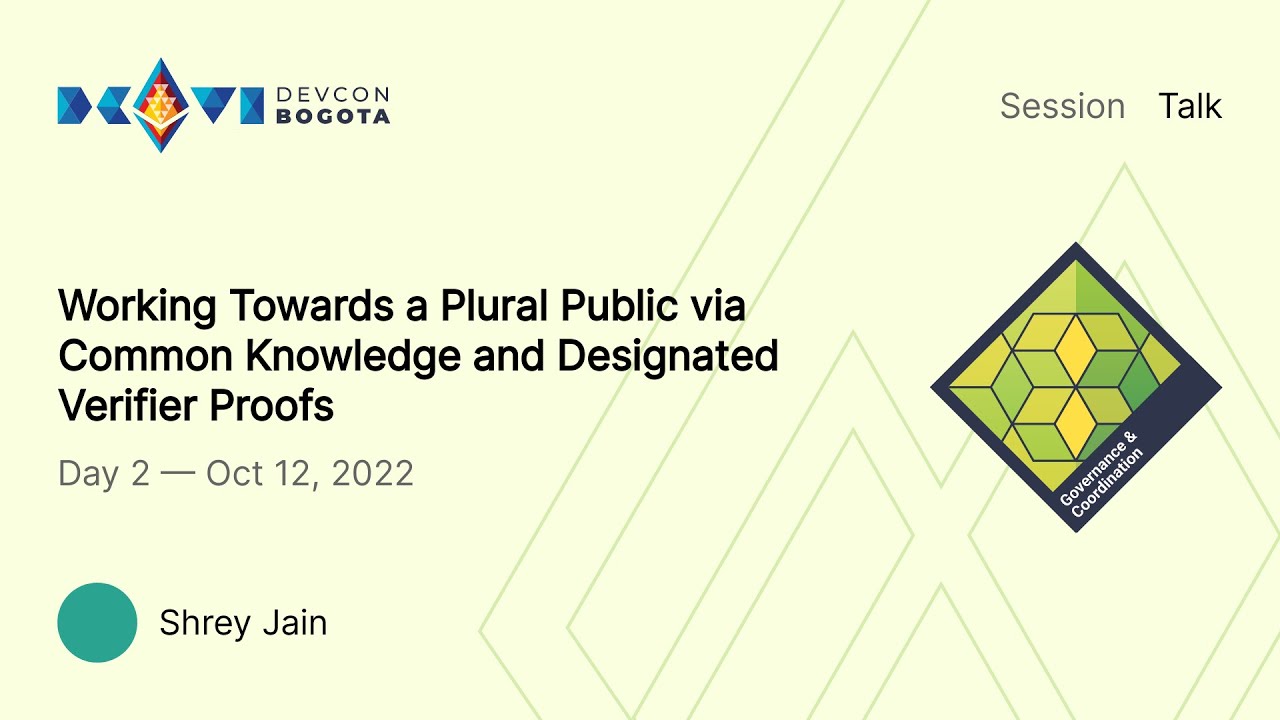 Working Towards a Plural Public via Common Knowledge and Designated Verifier Proofs preview