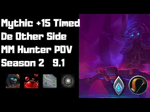 M+15 De Other Side Timed | Kyrian MM Hunter POV | World of Warcraft 9.1