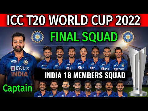 ICC T20 World Cup 2022 | Team India 20 Members Squad | India Full Squad for T20 World Cup 2022