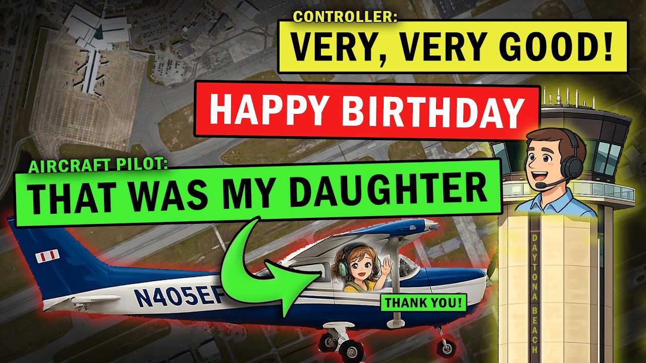 Little Girl TALKING ON FREQUENCY Flying for Her Birthday!! FUTURE PILOT?