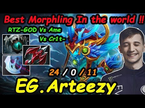 EG.Arteezy - [Morphling] MIDLANE  BEST IN THE WORLD 24 KILLS Death 0 | Dota2 7.19d Rank