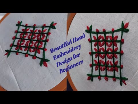 Hand Embroidery Flower Design/Easy Hand Embroidery for Beginners