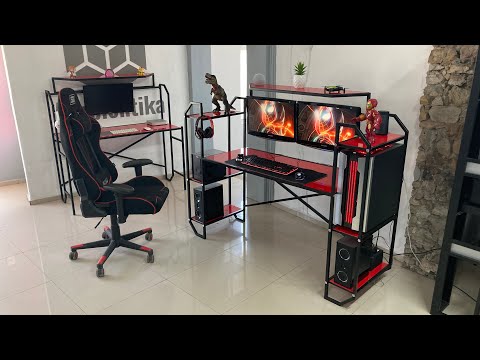 thumbnail video image 2 of Desk-Top Escritorio para Computadora Gamer color Plata Ambientika Modelo H, 2 of 9