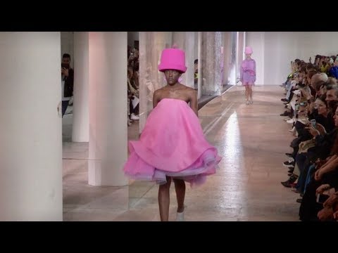 Models on the runway for the Nina Ricci Fashion Show in Paris