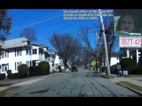 Bad driver of 3BZT42 in Belmont MA