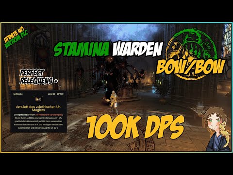 ESO Stamina Warden 100k DPS Parse PvE Build [NecromDLC/Update 40]