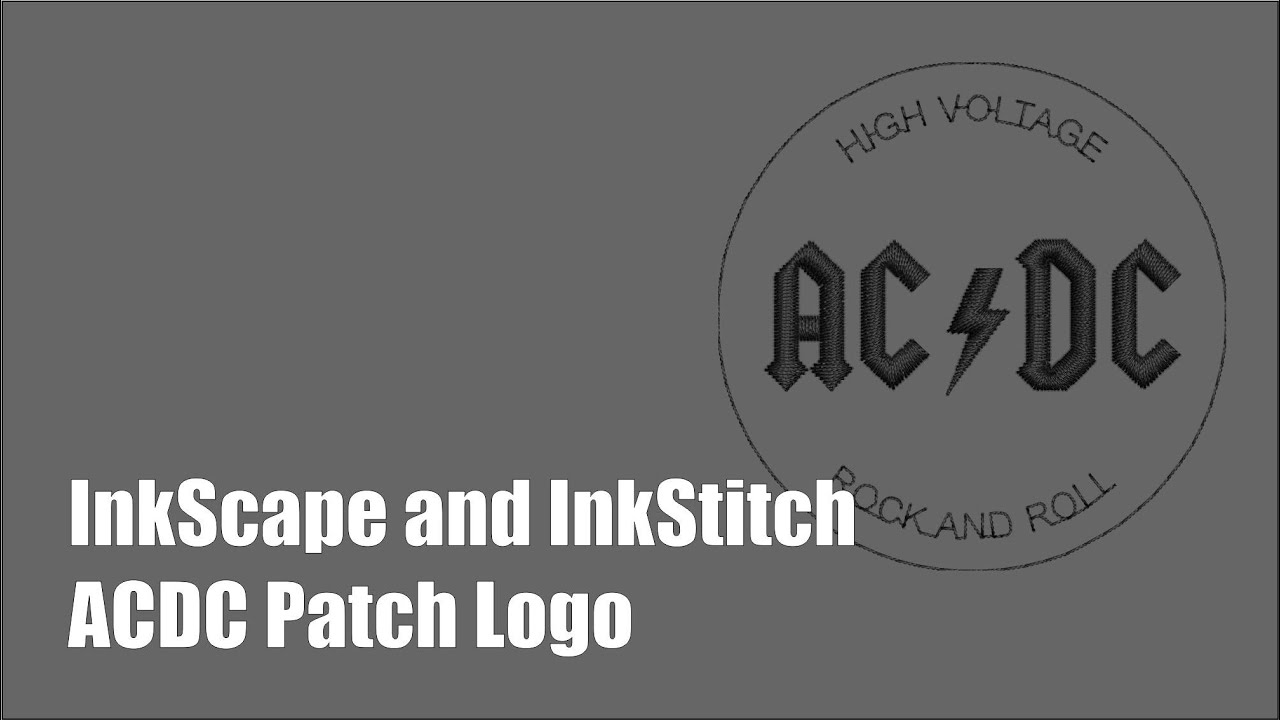 `InkScape and InkStitch - ACDC Patch Logo