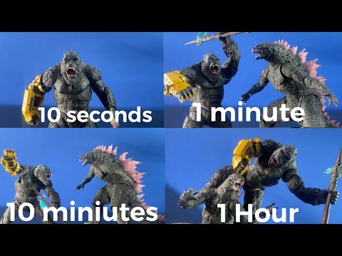SPEED CHALLENGE: Godzilla stopmotion in 10 seconds | 1 minute | 10 minutes | 1 hour