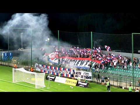 GKS Katowice - Podbeskidzie Bielsko-Biała 2:2. Przyjazd i oprawa kibiców Podbeskidzia (2021/22)