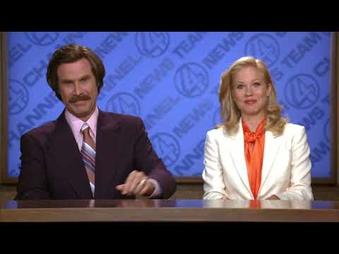 Anchorman - Ron and Veronica fight in the closing credits