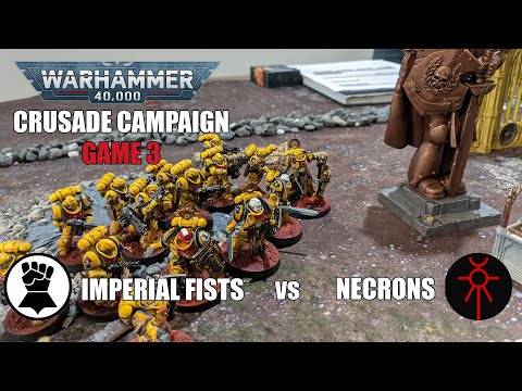 Imperial Fists vs Necrons - Warhammer 40000 battle report - Defence of Achillon Crusade Game 3