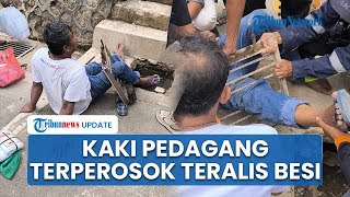 Kaki Penjual Asongan Terperosok Teralis Besi usai Pemakaman PB XIII di Imogiri, Langsung Dievakuasi