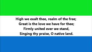 High We Exalt Thee, Realm of the Free - National Anthem of Sierra Leone (English lyrics)