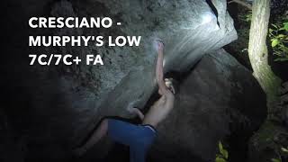 Video thumbnail of Murphy's low, 7c+. Cresciano