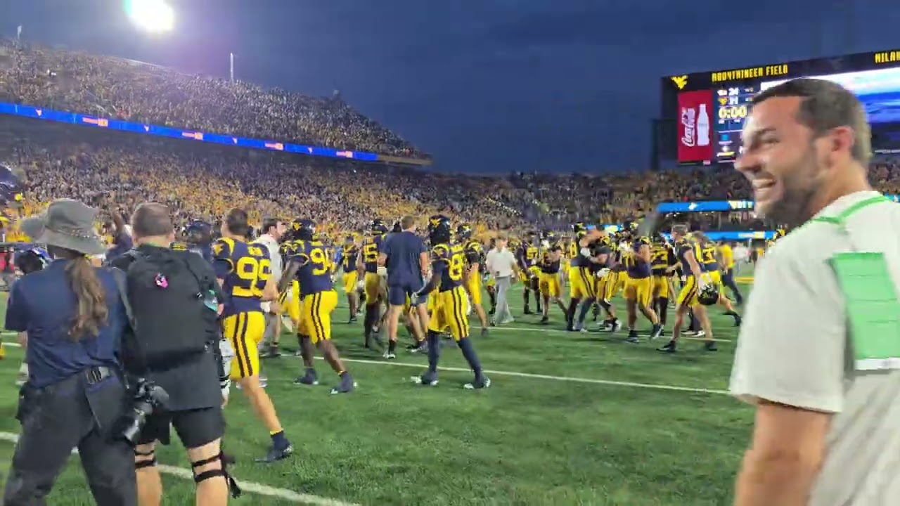 WVU Wins the Backyard Brawl: Game Ending Celebration