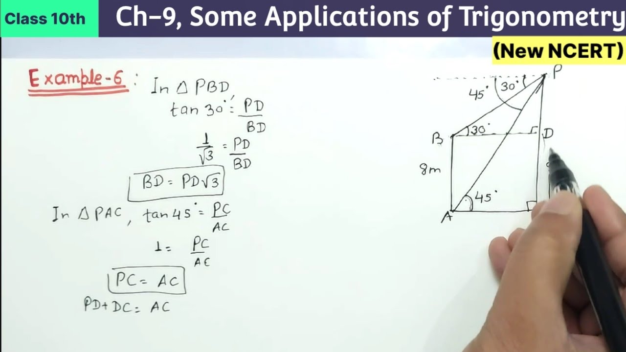 Class 10th Chapter 9 Some applications of Trigonometry Example 6 New NCERT Maths CBSE Pattern 2024